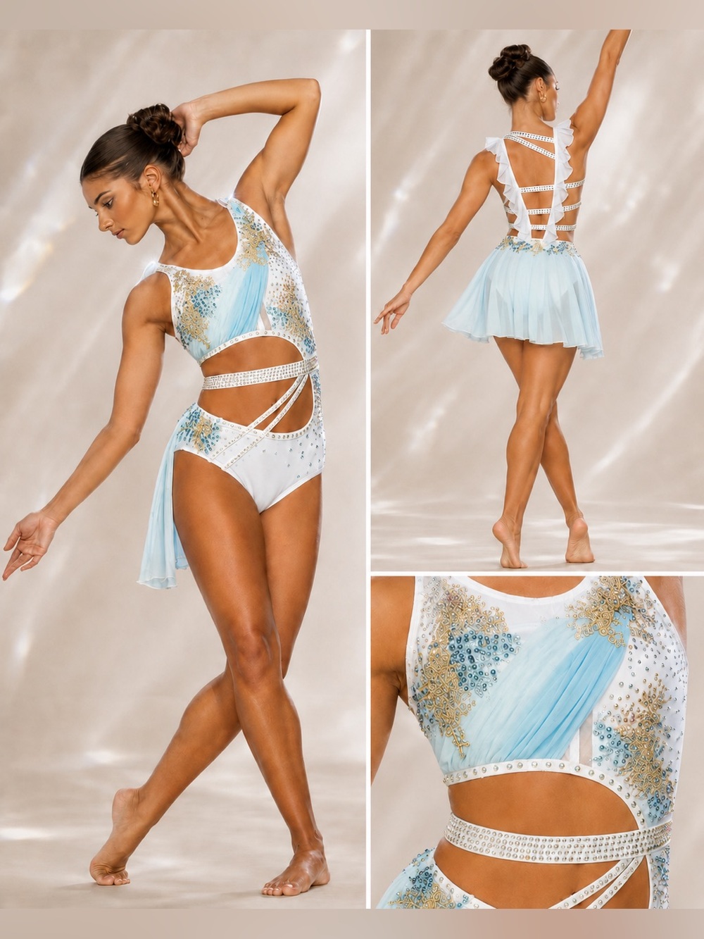 Glamour solo dance costume blue lyrical 24-217 blue sky days SA-Small adult